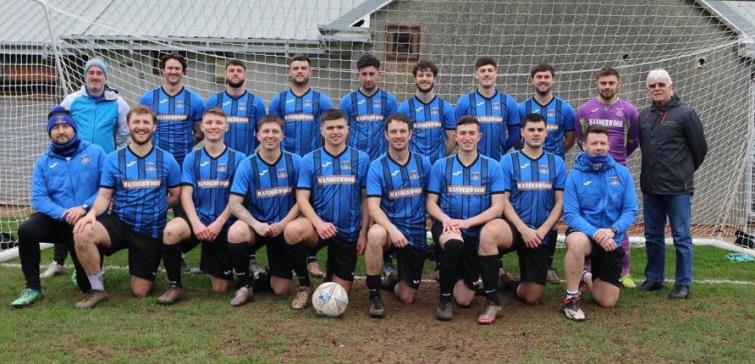 New kit for Hakin United kindly supplied by Manderwood Director Jimmy Yeomans